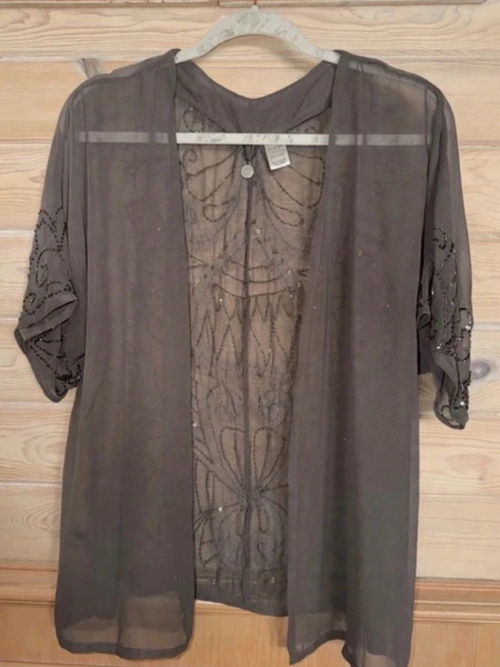 BKE Sheer embellishment kimono size M